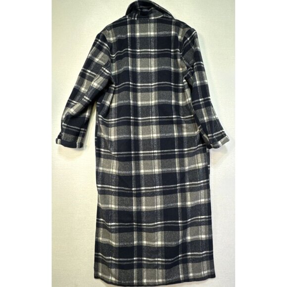 Buffalo David Bitton Womens Plaidical Long Coat L/G Blue Gray Fleece - Picture 14 of 16